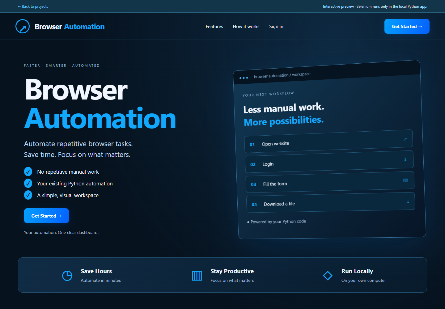 תצוגת Browser Automation